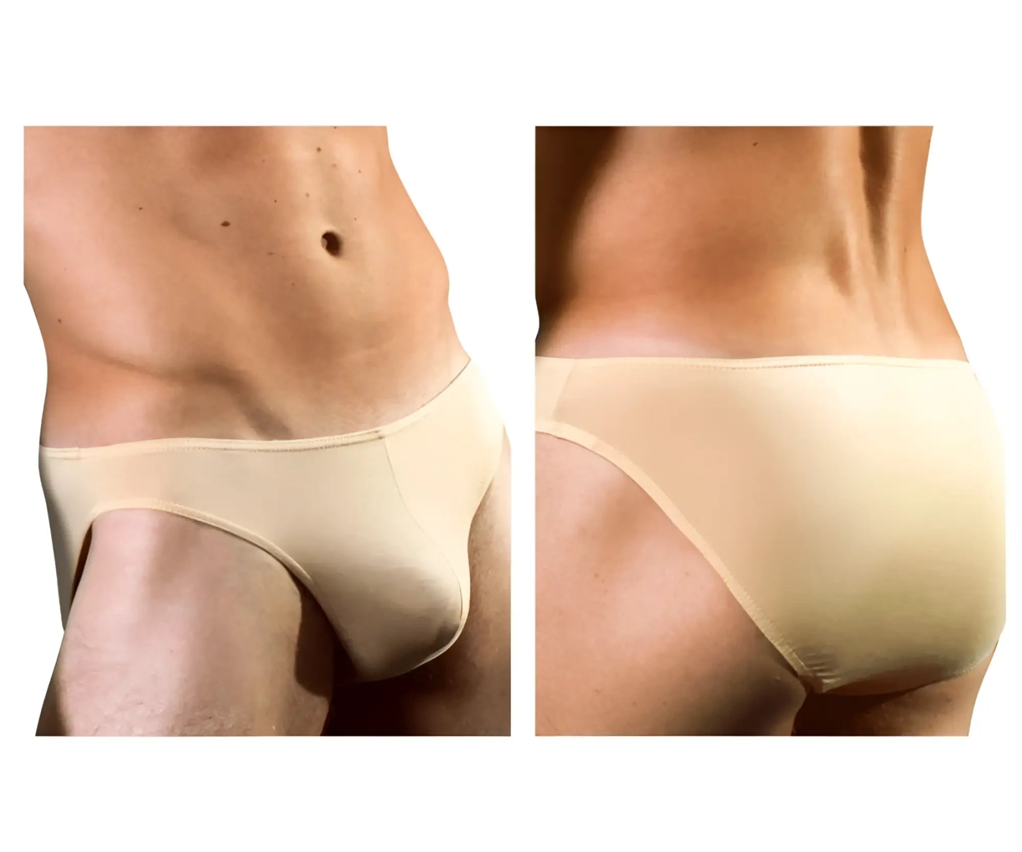 Doreanse 1281-tan hang-loose bikini brief in tan features seamless smooth form-fitting beige fabric design