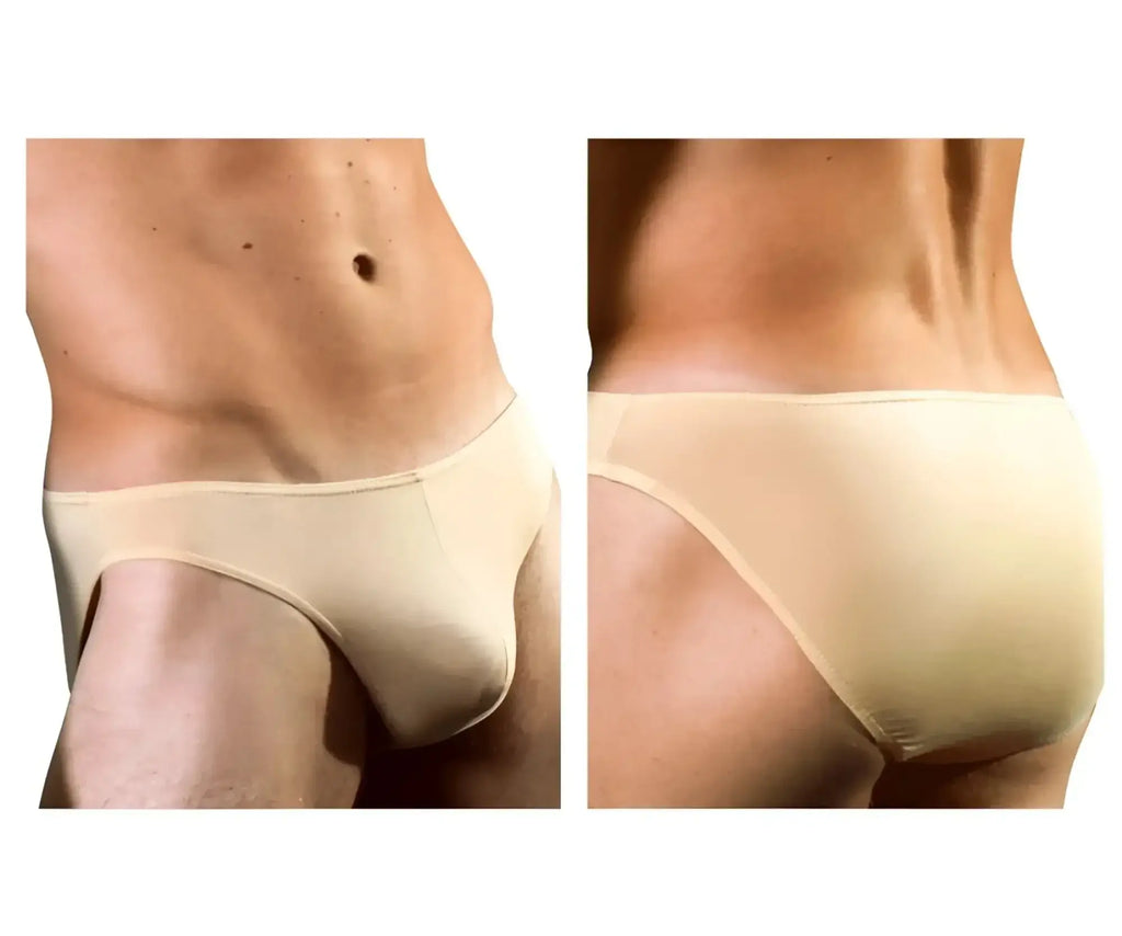 Doreanse 1281-tan hang-loose bikini brief in tan features seamless smooth form-fitting beige fabric design
