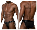 Black doreanse 1313-blk ribbed micromodal bikini briefs with sleek fit and contrasting gray logo band