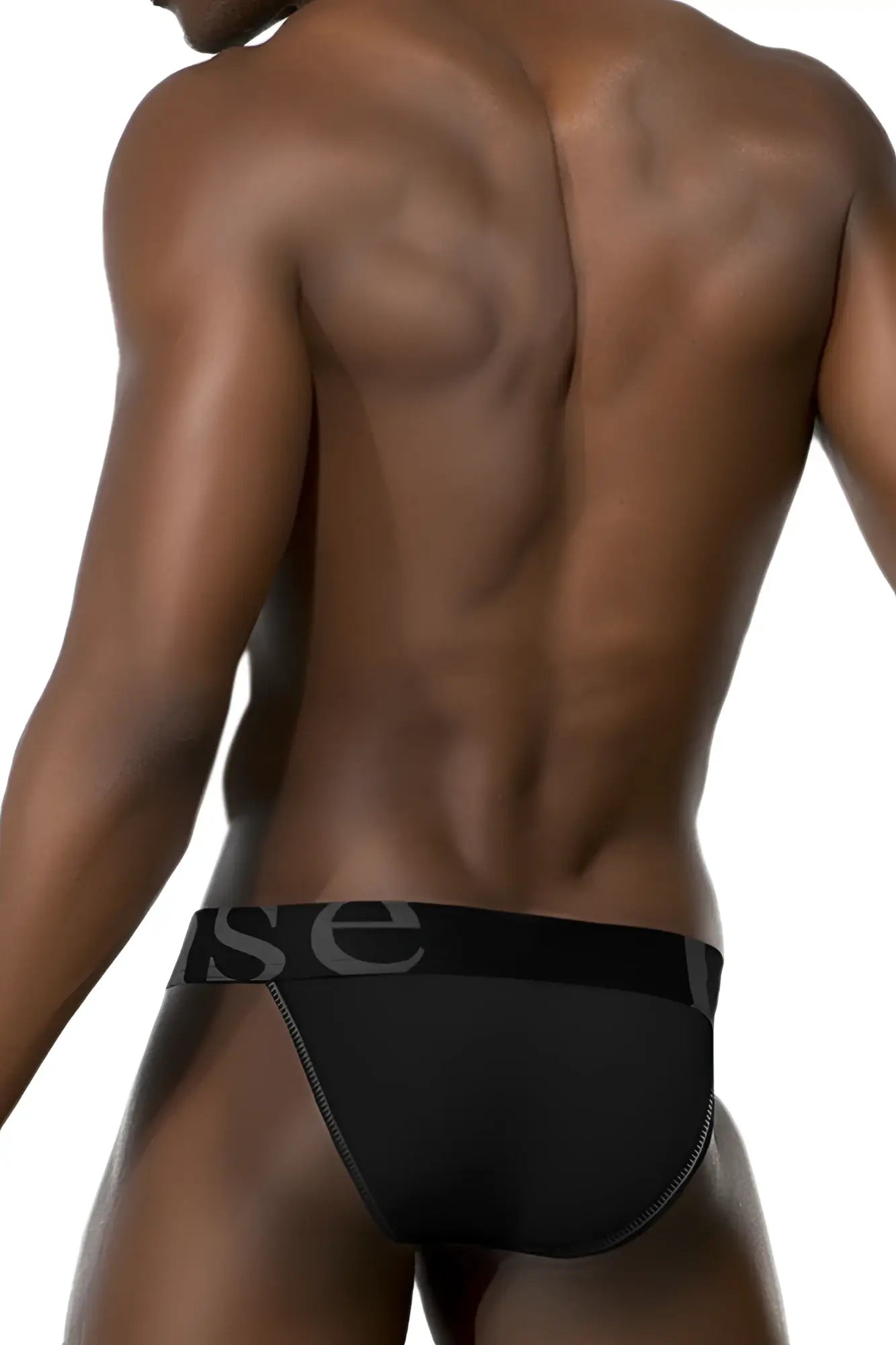 Black Doreanse 1313-BLK ribbed micromodal bikini briefs with sleek fit and subtle gray logo on waistband