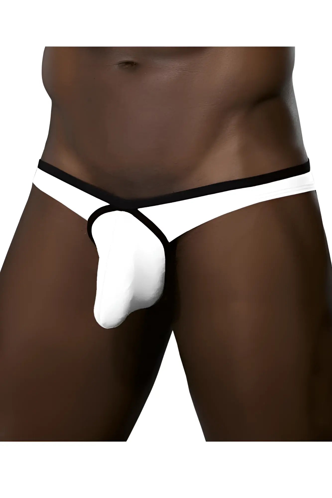 White and black doreanse 1332-WHT loop thong with supportive molded design and comfortable fabric