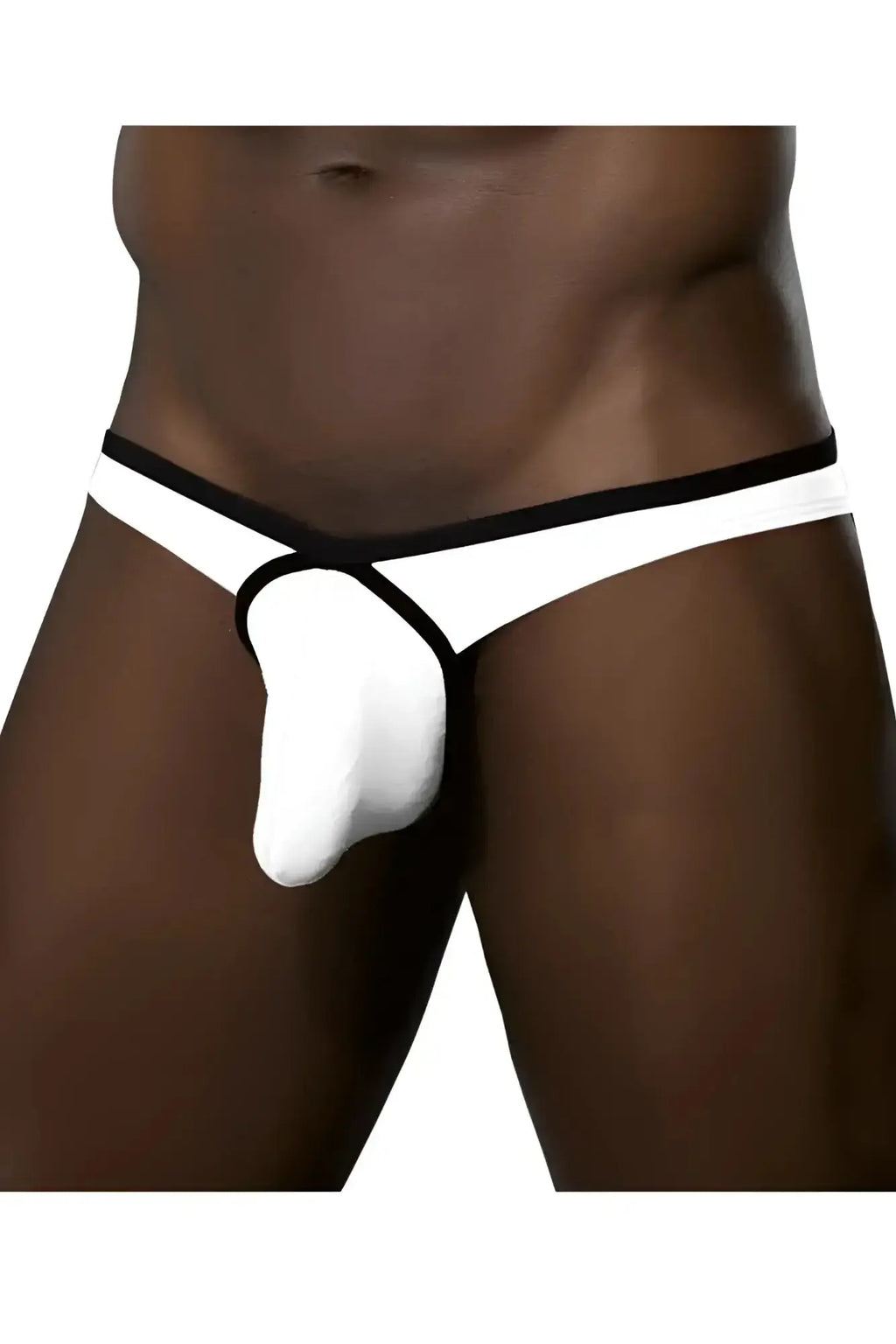 White and black doreanse 1332-WHT loop thong with supportive molded design and comfortable fabric
