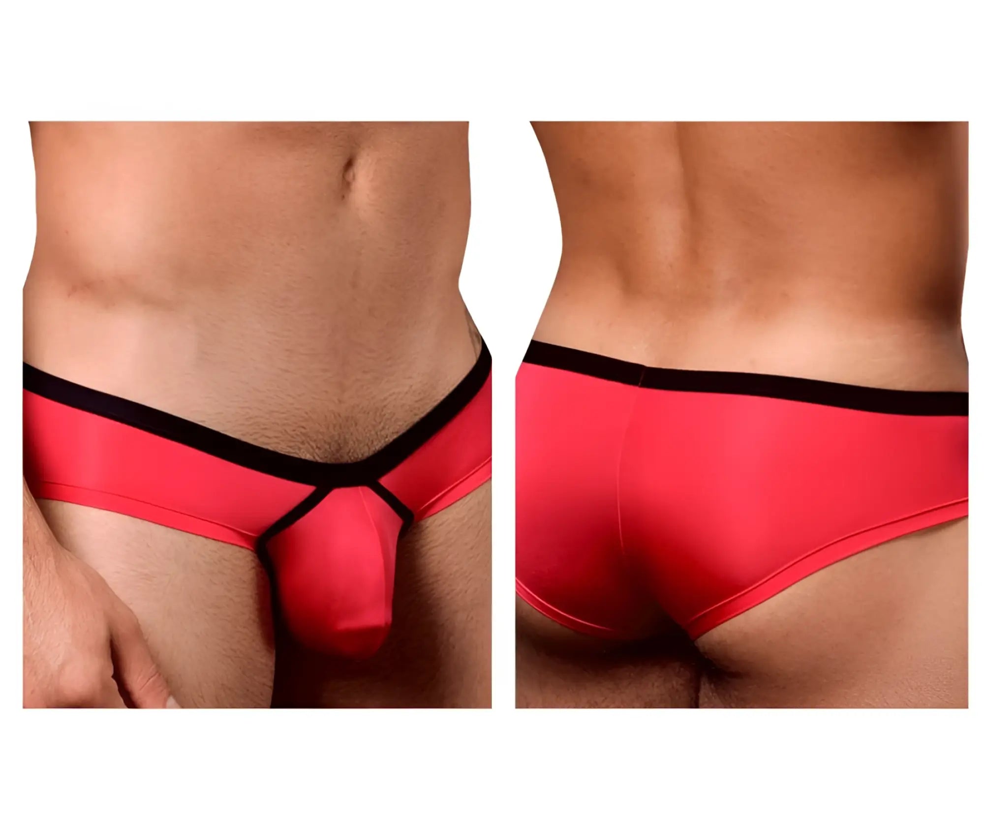 Red and black doreanse 1377-FUC boost cheeky brief with sleek form-fitting design in fuchsia color
