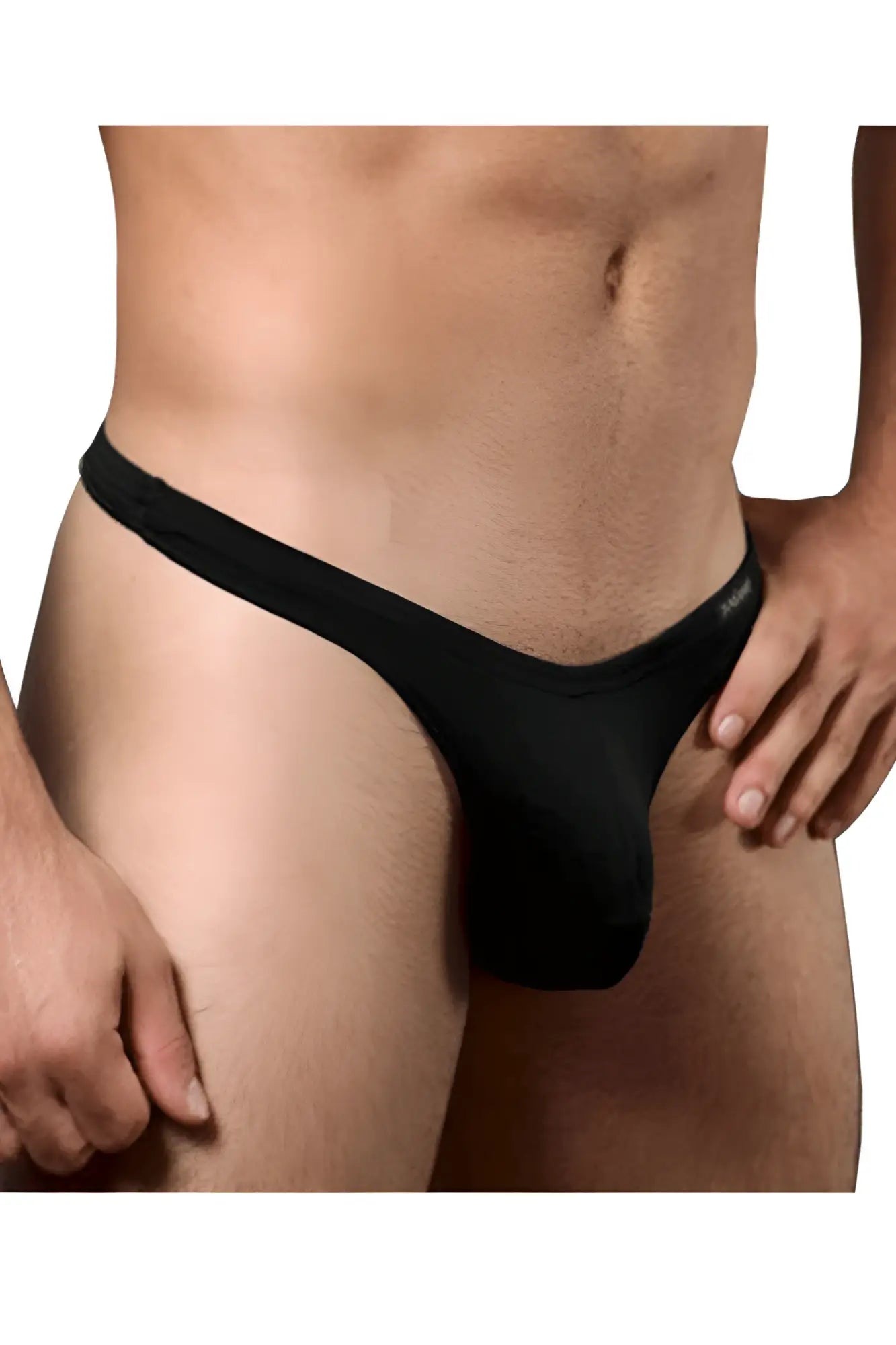 Black doreanse 1392-BLK euro thong made of smooth stretchy fabric with a form-fitting design for men