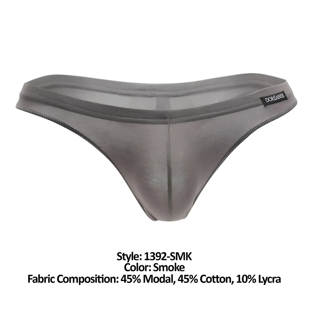 Smoke-colored doreanse 1392-smk euro thong made of modal cotton and lycra for comfortable everyday wear