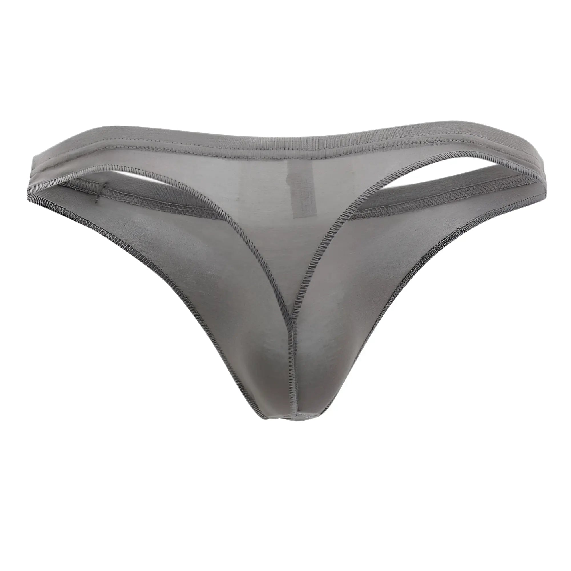 Doreanse 1392-SMK euro thong in smoke color featuring gray sheer mesh with smooth translucent fabric and reinforced edges