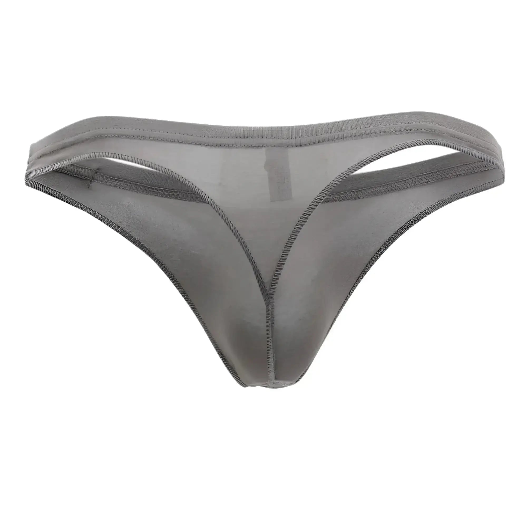 Doreanse 1392-SMK euro thong in smoke color featuring gray sheer mesh with smooth translucent fabric and reinforced edges