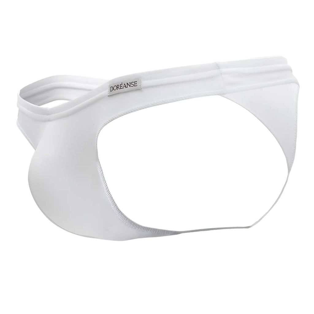 White doreanse 1392-wht euro thong men’s briefs with smooth form-fitting design and elastic waistband
