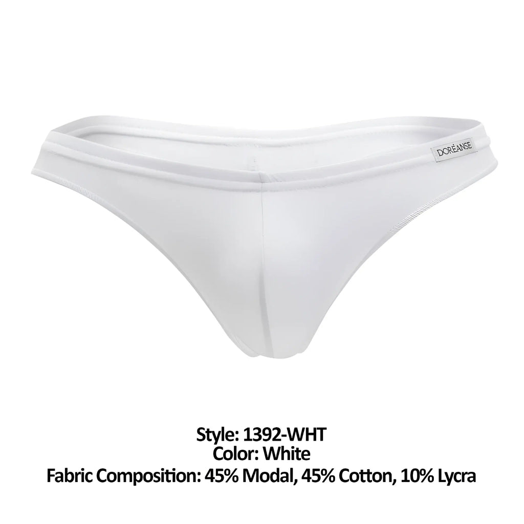 White doreanse 1392 euro thong briefs in white made from 45 modal 45 cotton and 10 lycra blend
