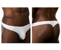 White doreanse 1392 euro thong made of smooth stretchy fabric shown from the front in form-fitting design