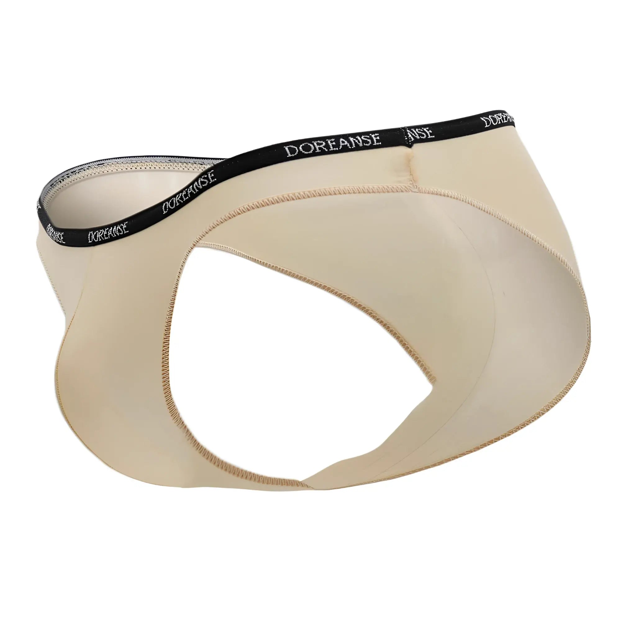 Beige doreanse 1395-tan aire bikini briefs with black waistband and white lettering for comfortable everyday wear