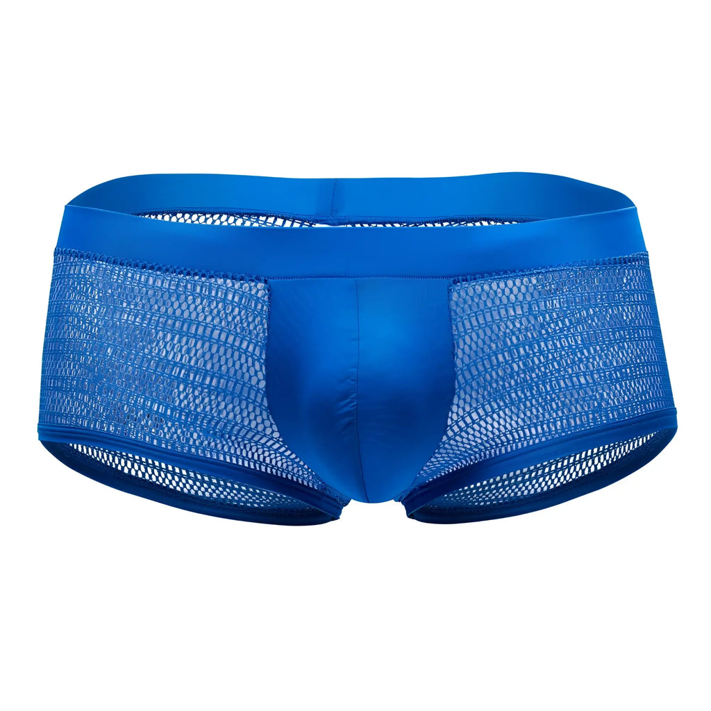 Doreanse 1588-blu mesh trunk in bright blue with solid satin-like front panel and breathable mesh fabric