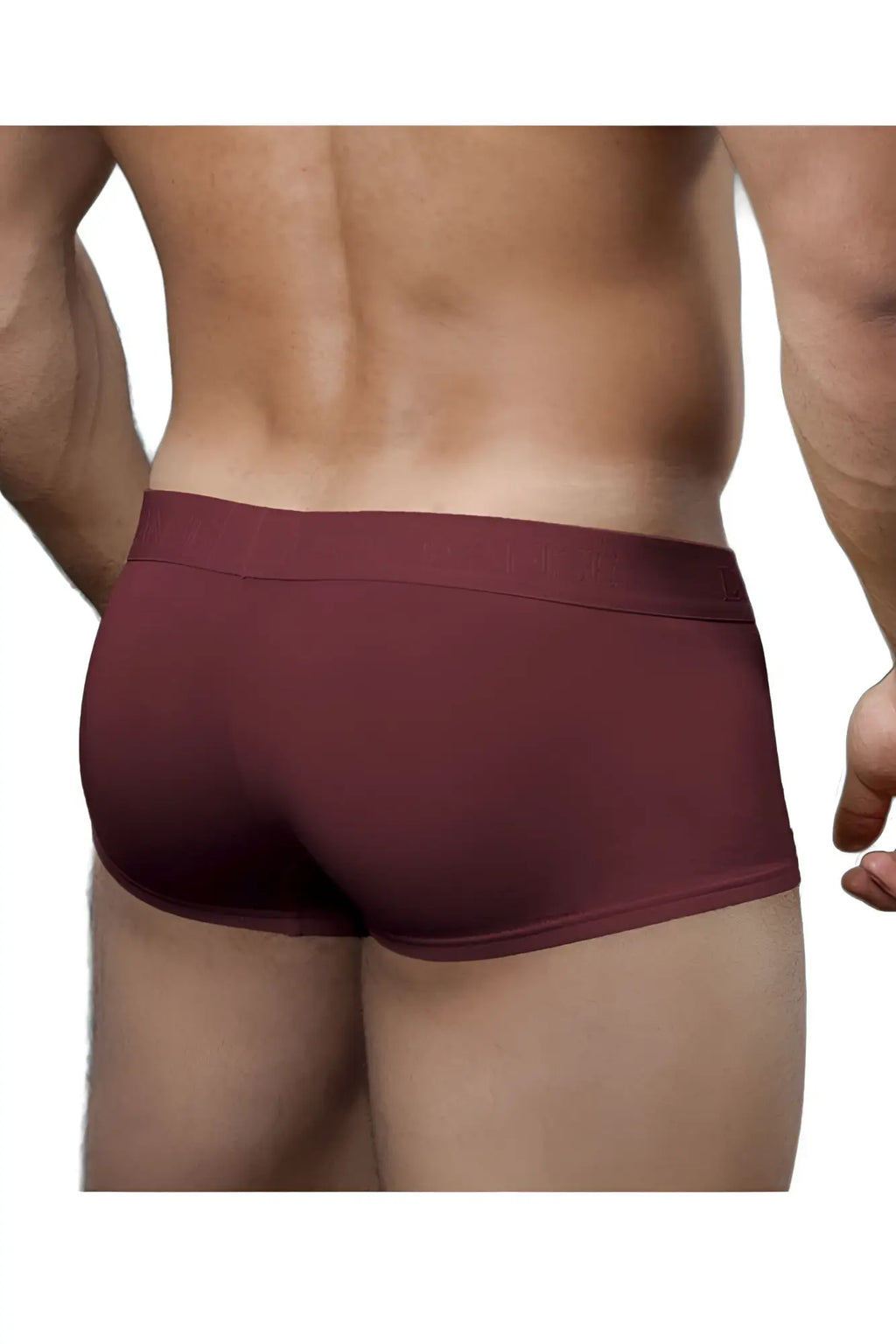 Doreanse 1760-brd low-rise trunk in bordeaux with smooth form-fitting fabric and subtle waistband logo