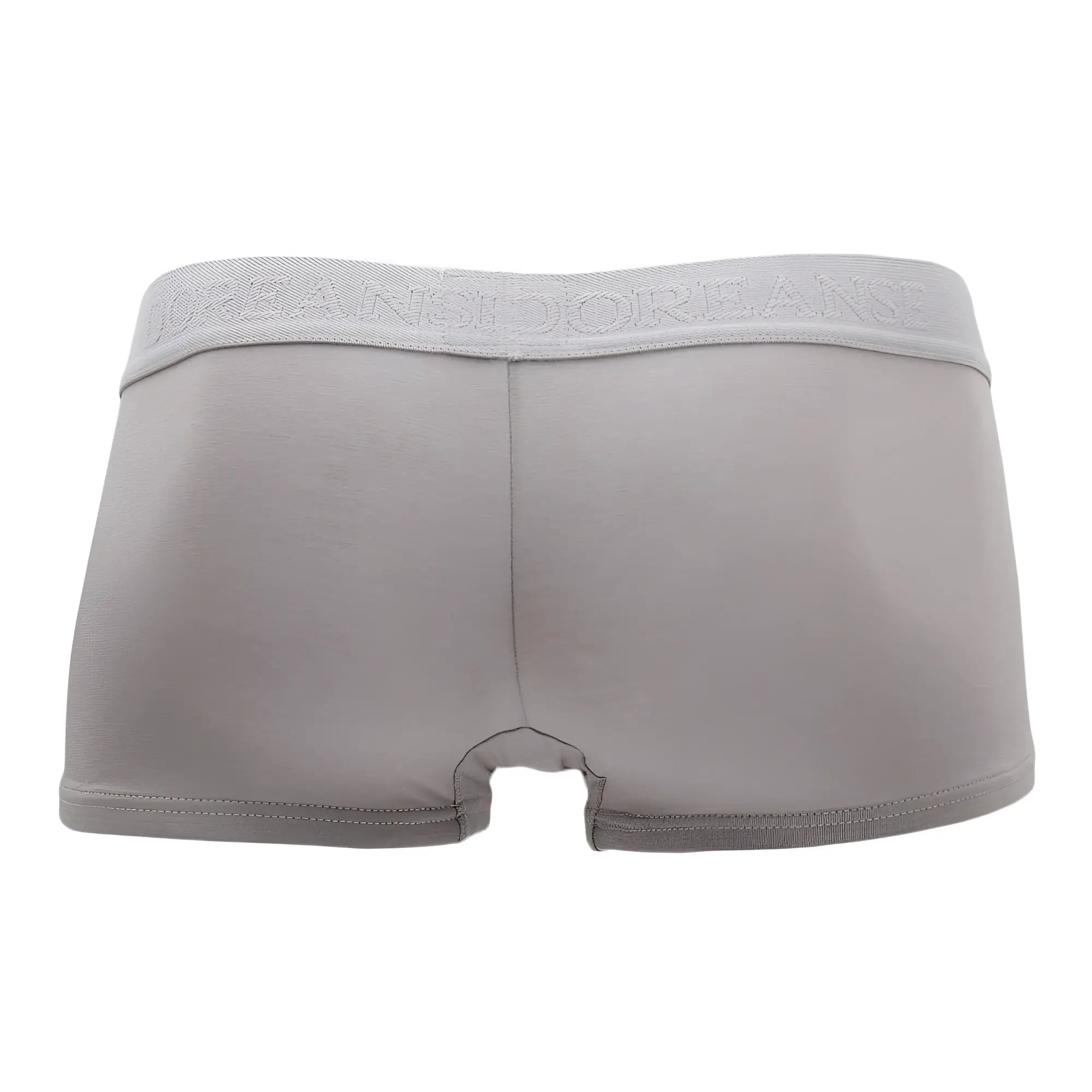 Gray doreanse 1760 low-rise men’s briefs with textured waistband featuring urban decay brand name
