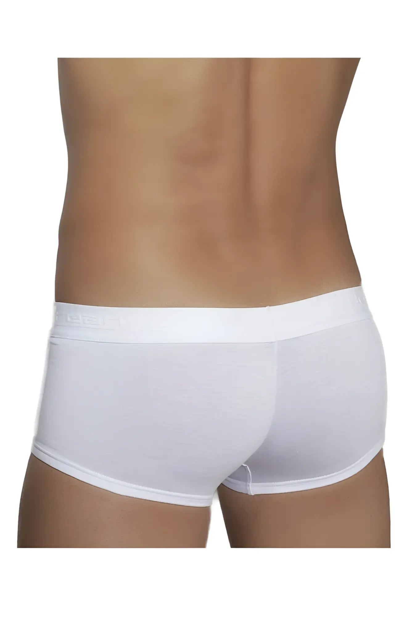 White doreanse 1760-WHT low-rise trunk briefs with a smooth fit and subtle logo on the waistband in white color