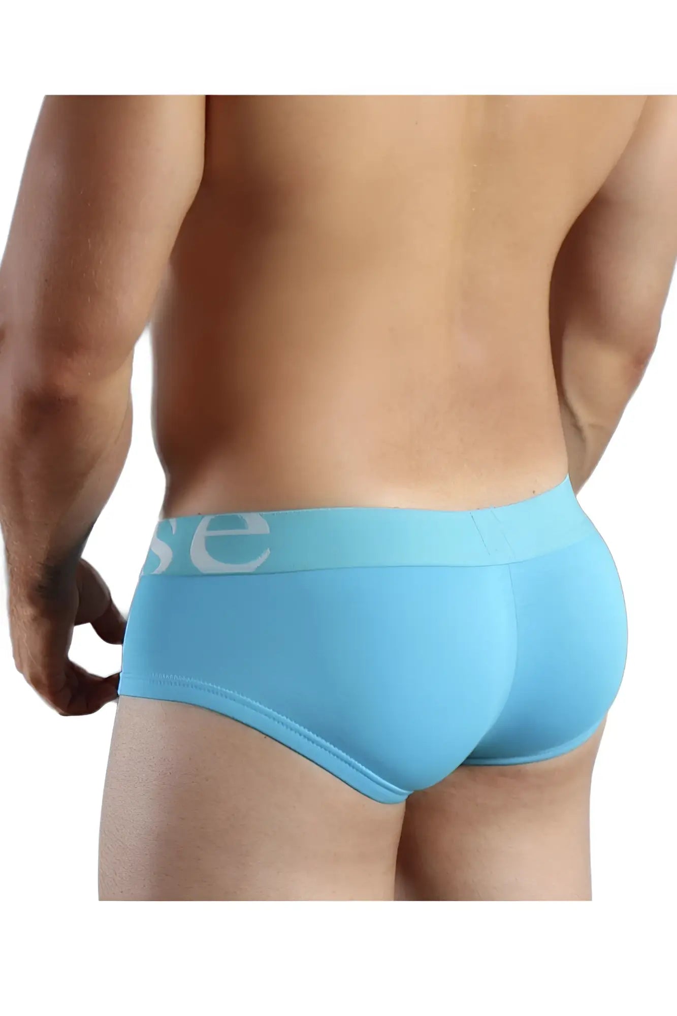 Turquoise doreanse 1779-trq pouch mini trunk briefs with matching elastic waistband featuring partial se logo