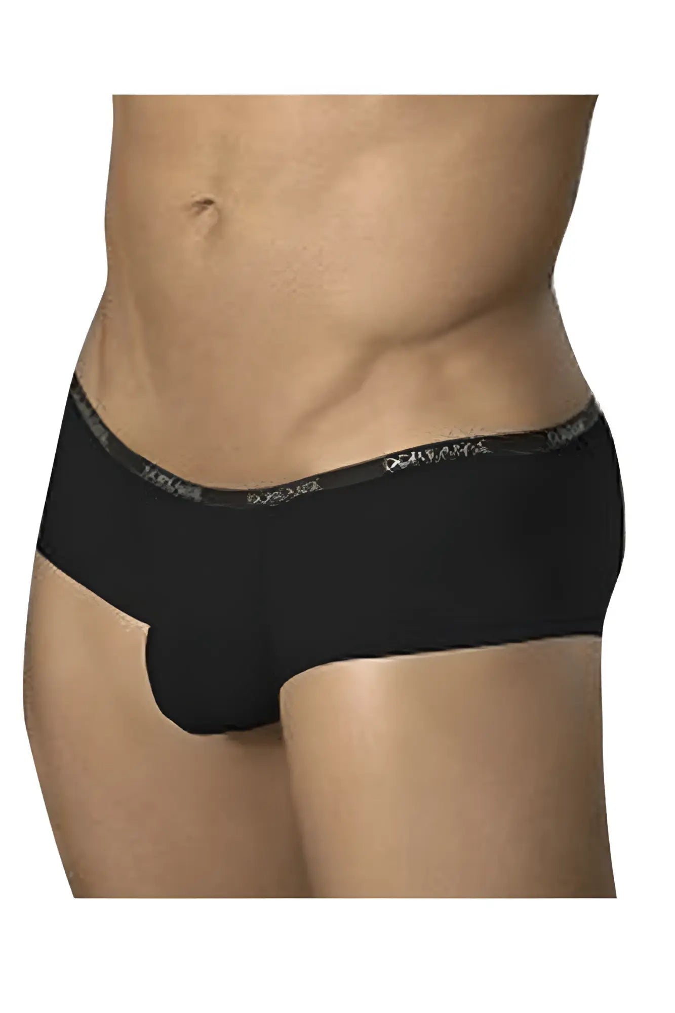 Black doreanse 1781-blk naked mini trunk men’s briefs with subtle white logo band on waistband in comfortable fabric