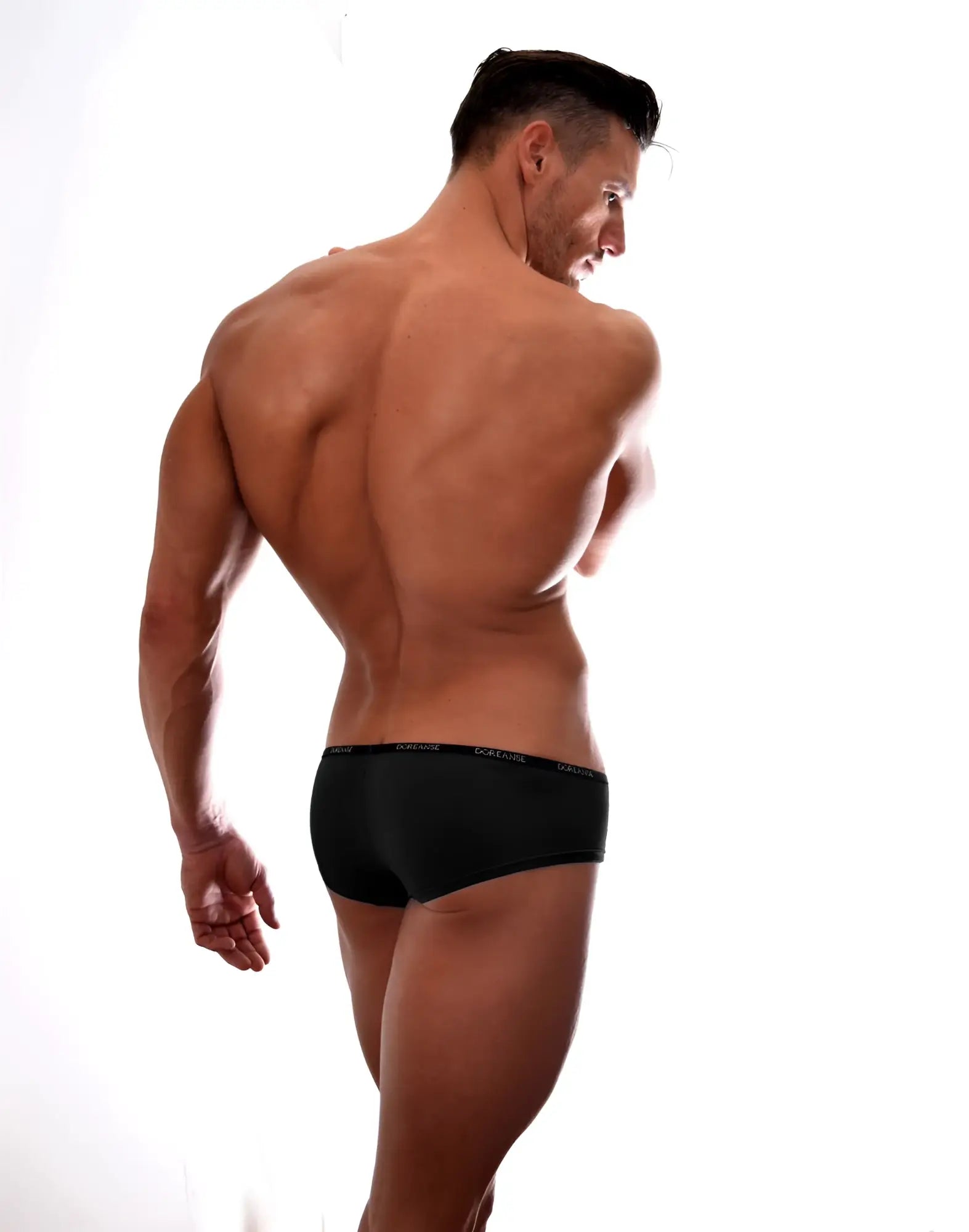 Black doreanse 1781-blk naked mini trunk briefs with subtle elastic waistband for comfortable everyday wear