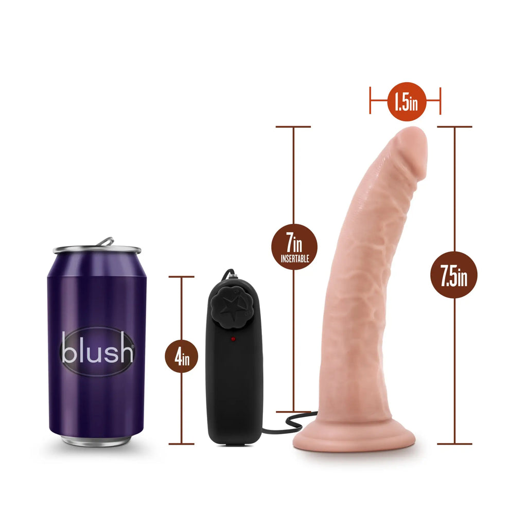 Pink silicone vibrating cock with suction cup and black remote control branded blush from dr skin dr dave vanilla