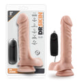 Pink silicone vibrating cock with suction cup base and black remote control from dr skin dr james 9in vanilla