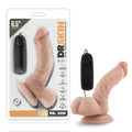 Dr Skin Dr Ken 6.5in vibrating cock with suction cup in vanilla color for hands-free use and realistic feel