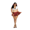 Dreamgirl homeroom hottie costume plus size red and black plaid pleated mini skirt for a flirty look