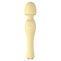 Cream-colored drywell blossom wand massager with smooth rounded silicone head and ergonomic handle with control buttons