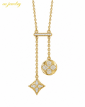 Golden Charm Drop Necklace