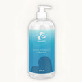 A clear plastic bottle with white pump labeled EasyGlide water based lubricant with blue gradient label 1kg