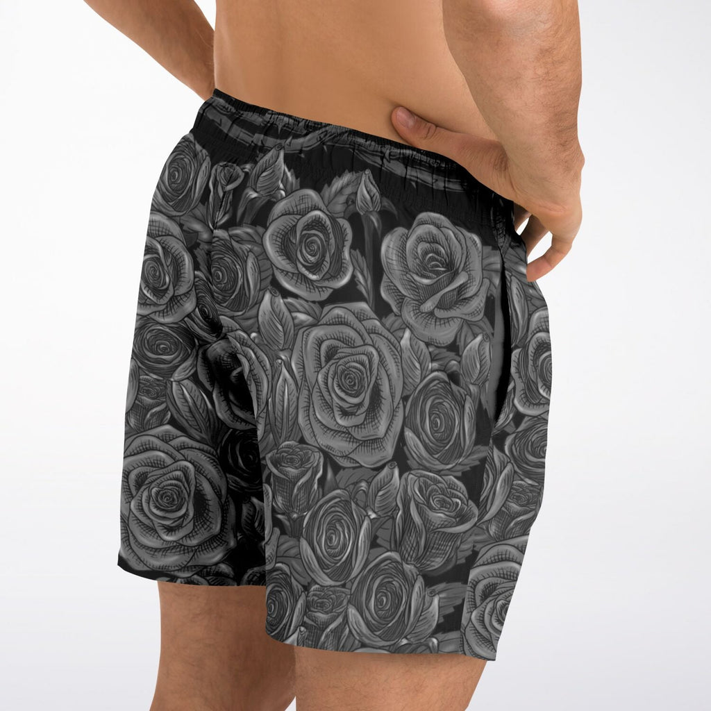 Maris Equi Black Rose Goth Emo Men's Swim Shorts