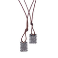 CA-RIO-CA Nossa Senhora do Carmo Scapular with brown leather cord - Men's Necklace - Male Jewelry