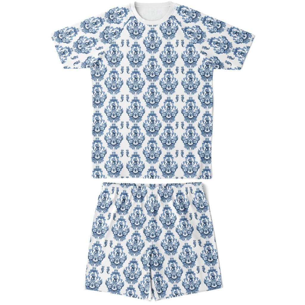 Maris Equi Blue Baroque Men's Sport Shorts and Top Set