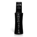 Black silicone bottle labeled encounter with white text and matching cap for elbow grease lasting silicone lubricant 2oz
