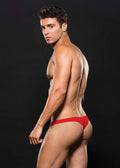 Red envy microfibre low rise zip thong athletic briefs with a snug form fitting design in size m l