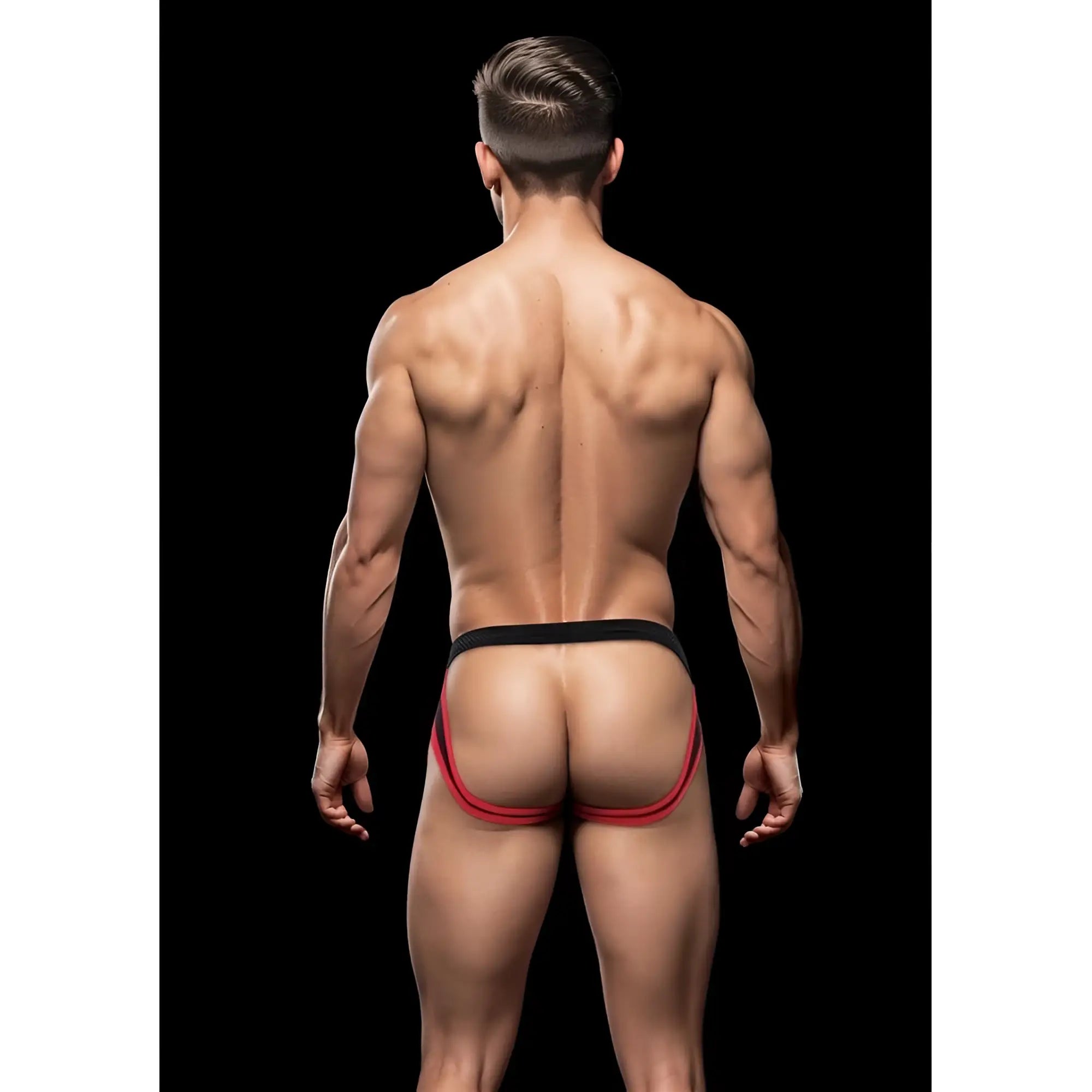 Envy sport mesh jock black L XL snug fit red and black athletic briefs contoured design for active wear