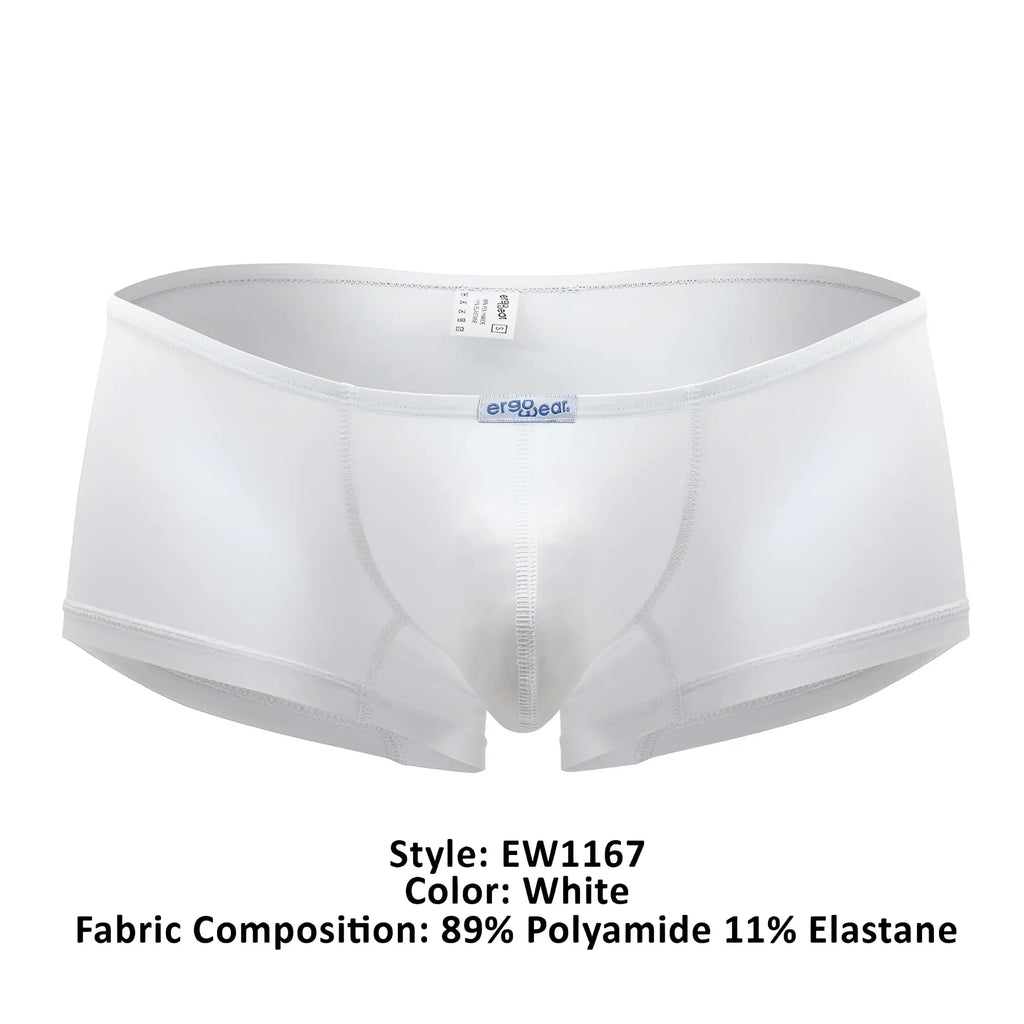 White ergoWear ew1167 x4d trunks made of 89 polyamide 11 elastane with smooth form-fitting design and erog med waistband label