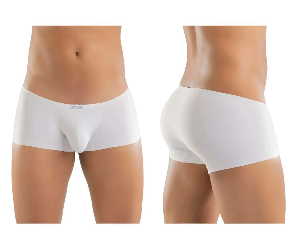 ErgoWear ew1167 x4d white men’s briefs with smooth form-fitting design and subtle waistband logo visible from the front