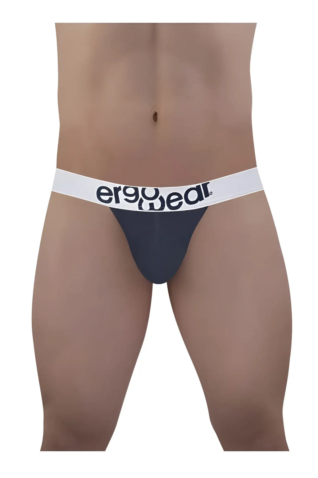 Dark gray ergonomic brief with white waistband and ergogear logo made of cotton in navy blue ergoWear ew1470 max thong