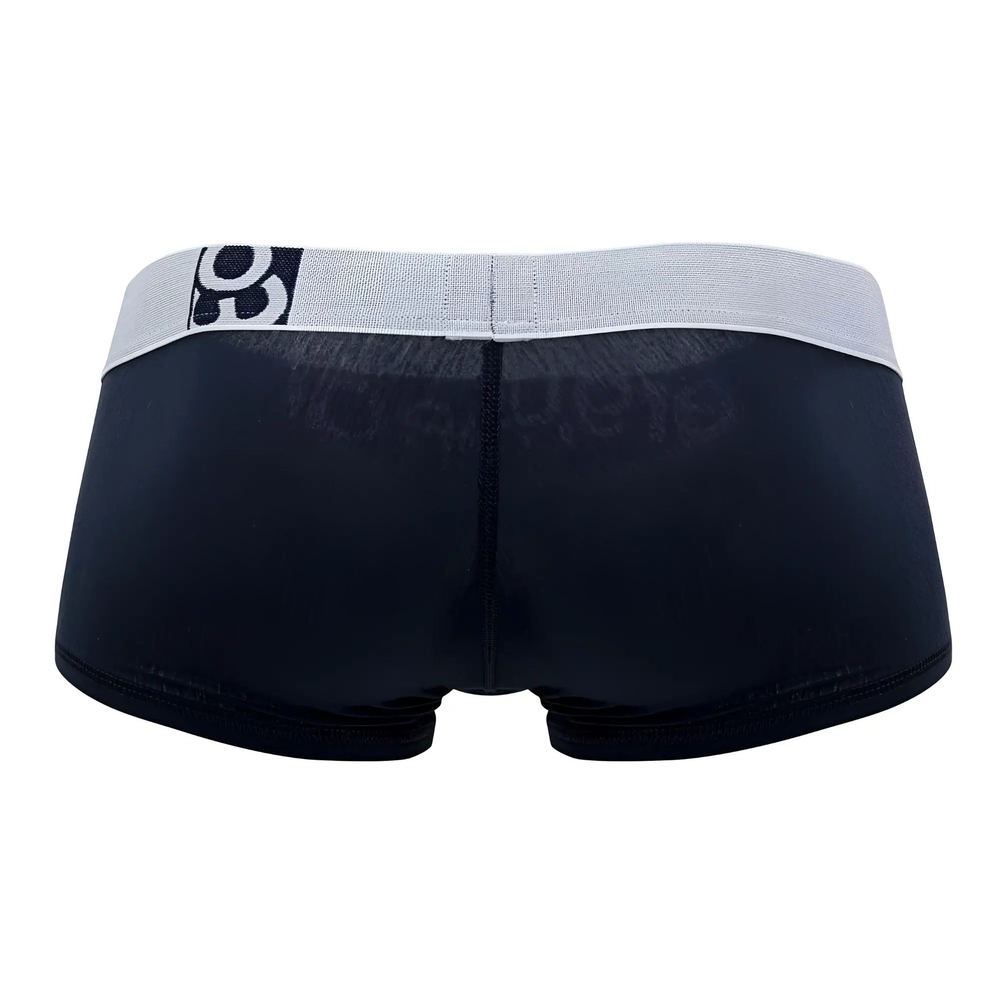 Black men’s briefs ergoWear ew1472 max cotton trunks navy blue with gray elastic waistband and black logo on left side