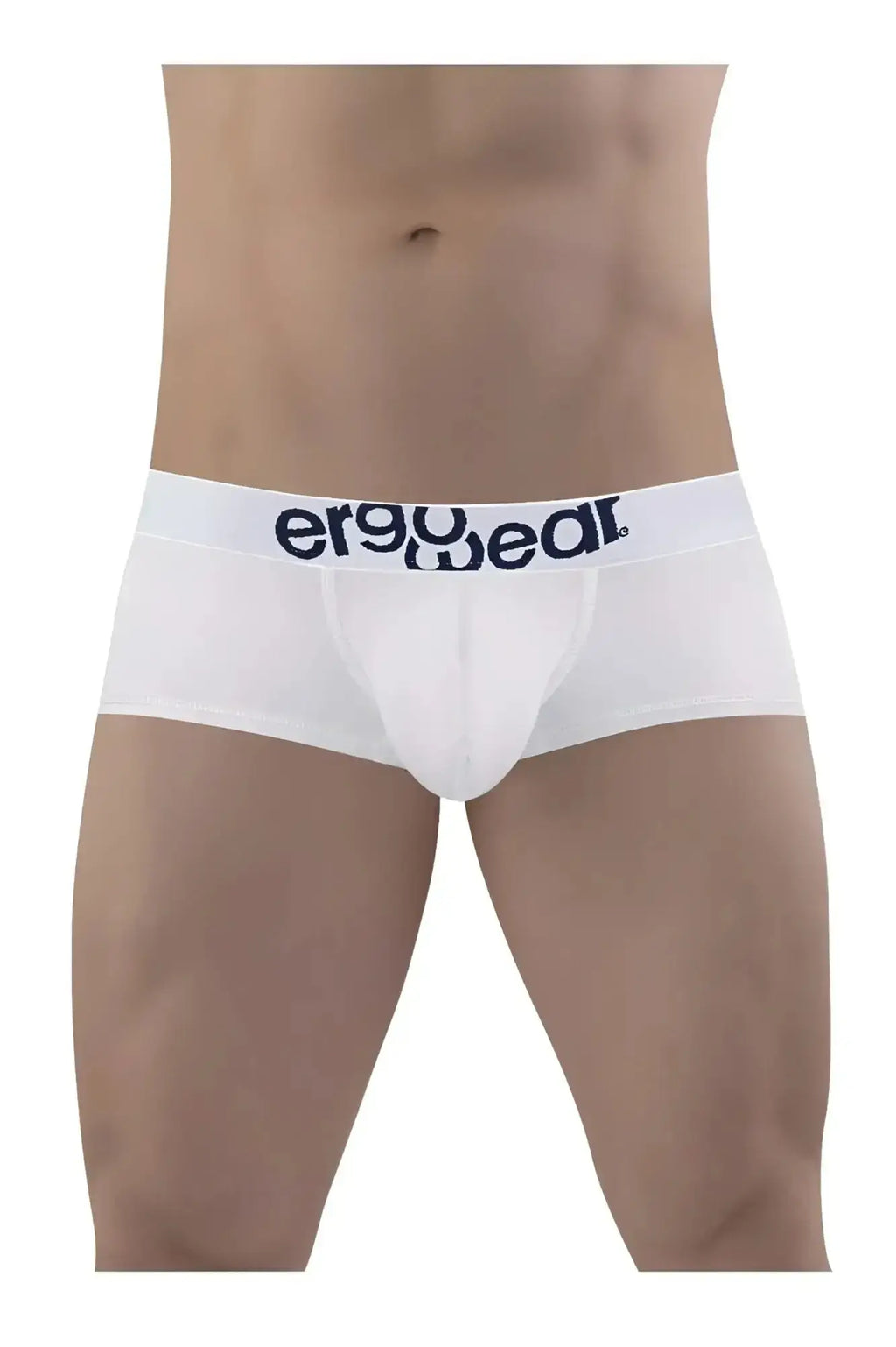 Ergowear ew1476 max cotton white ergonomic briefs with navy blue ergowear logo on the waistband front view