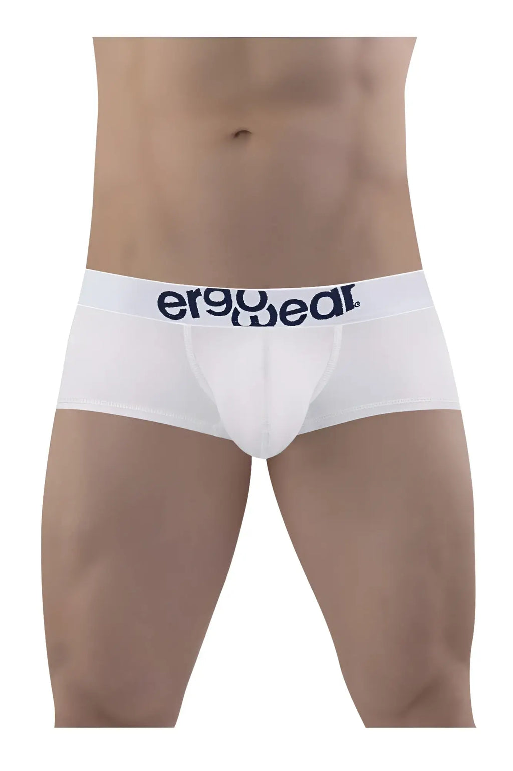 Ergowear ew1476 max cotton white ergonomic briefs with navy blue ergowear logo on the waistband front view