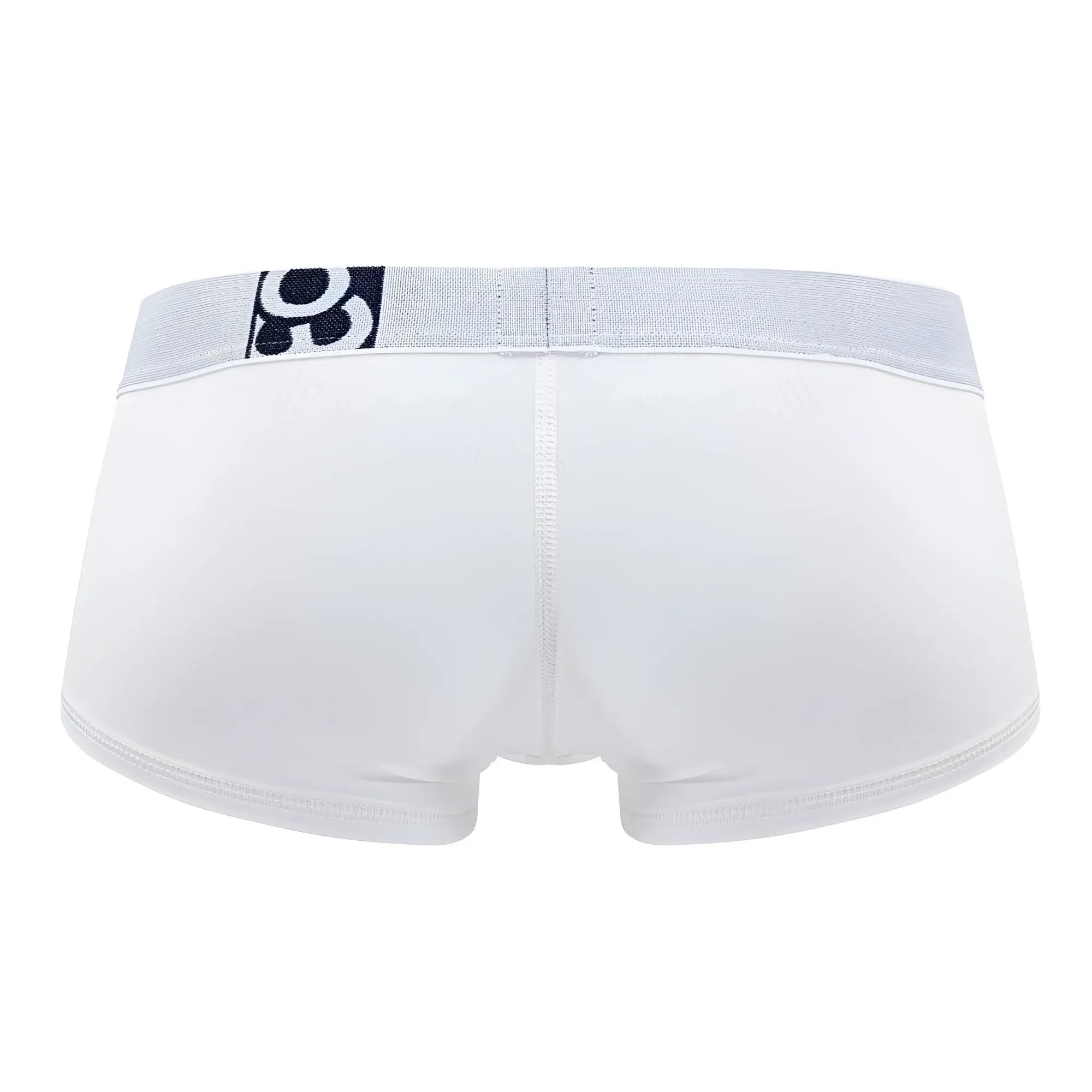 White ergowear ew1476 max cotton trunks with light gray elastic waistband and black logo in men’s briefs style
