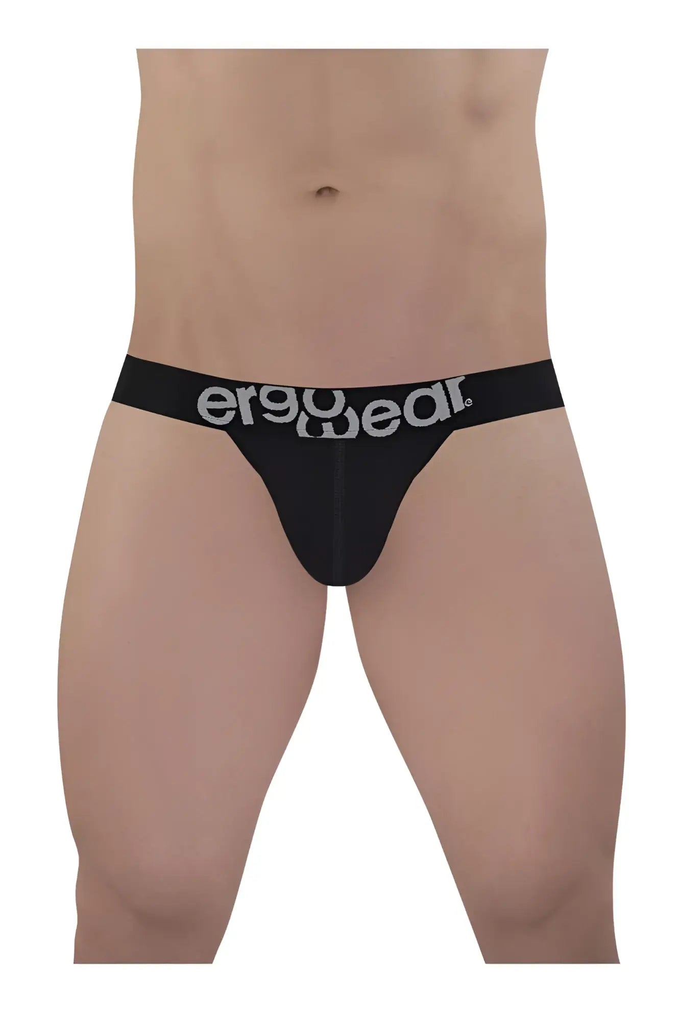 Black ergonomic bikini briefs with silver ergo wear logo on waistband made of max cotton for comfortable fit