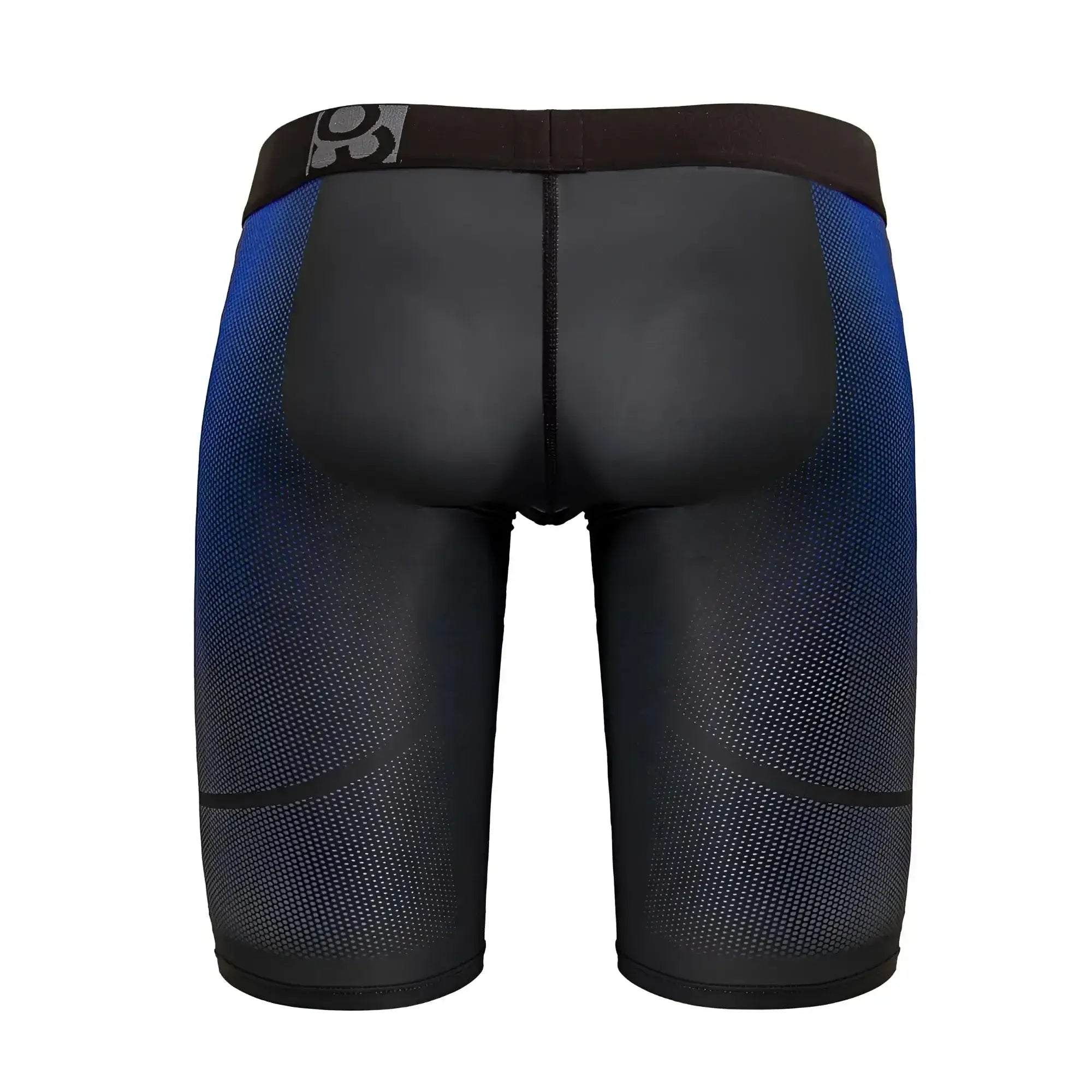 ErgoWear ew1605 max se athletic shorts in dark gray with black and blue gradient compression and textured mesh design