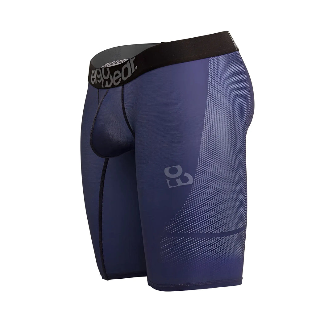 Dark blue ergo wear ew1607 max se athletic briefs with black waistband and subtle gray pattern on the leg