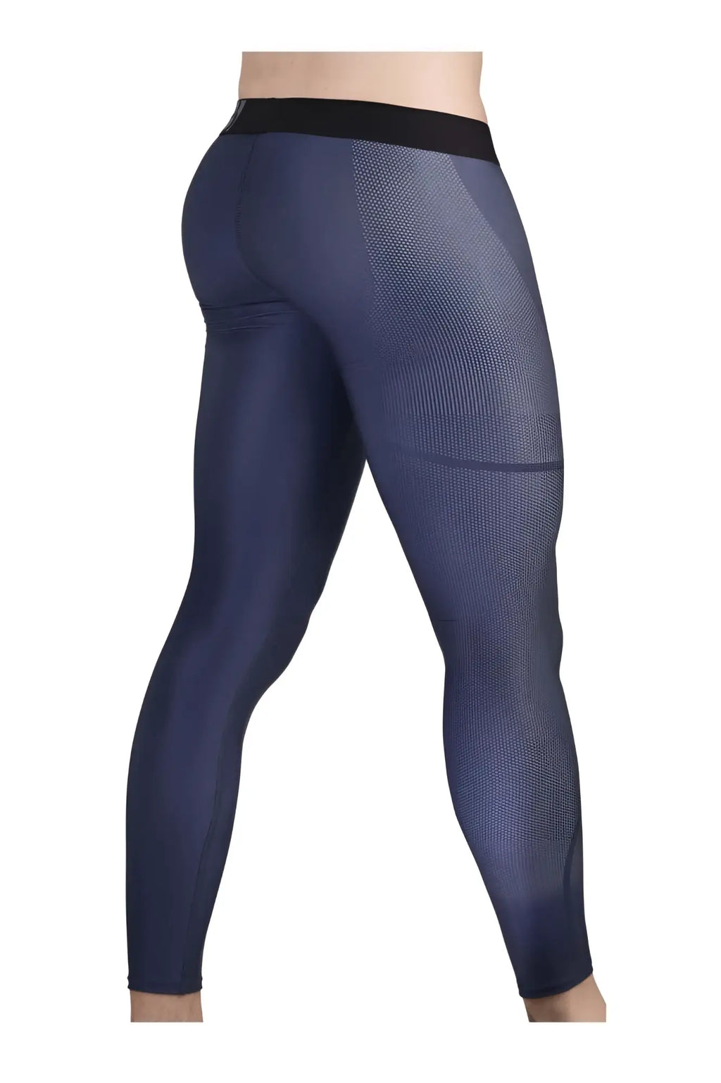 Dark blue ergo wear ew1608 max se athletic leggings with black waistband and subtle mesh texture