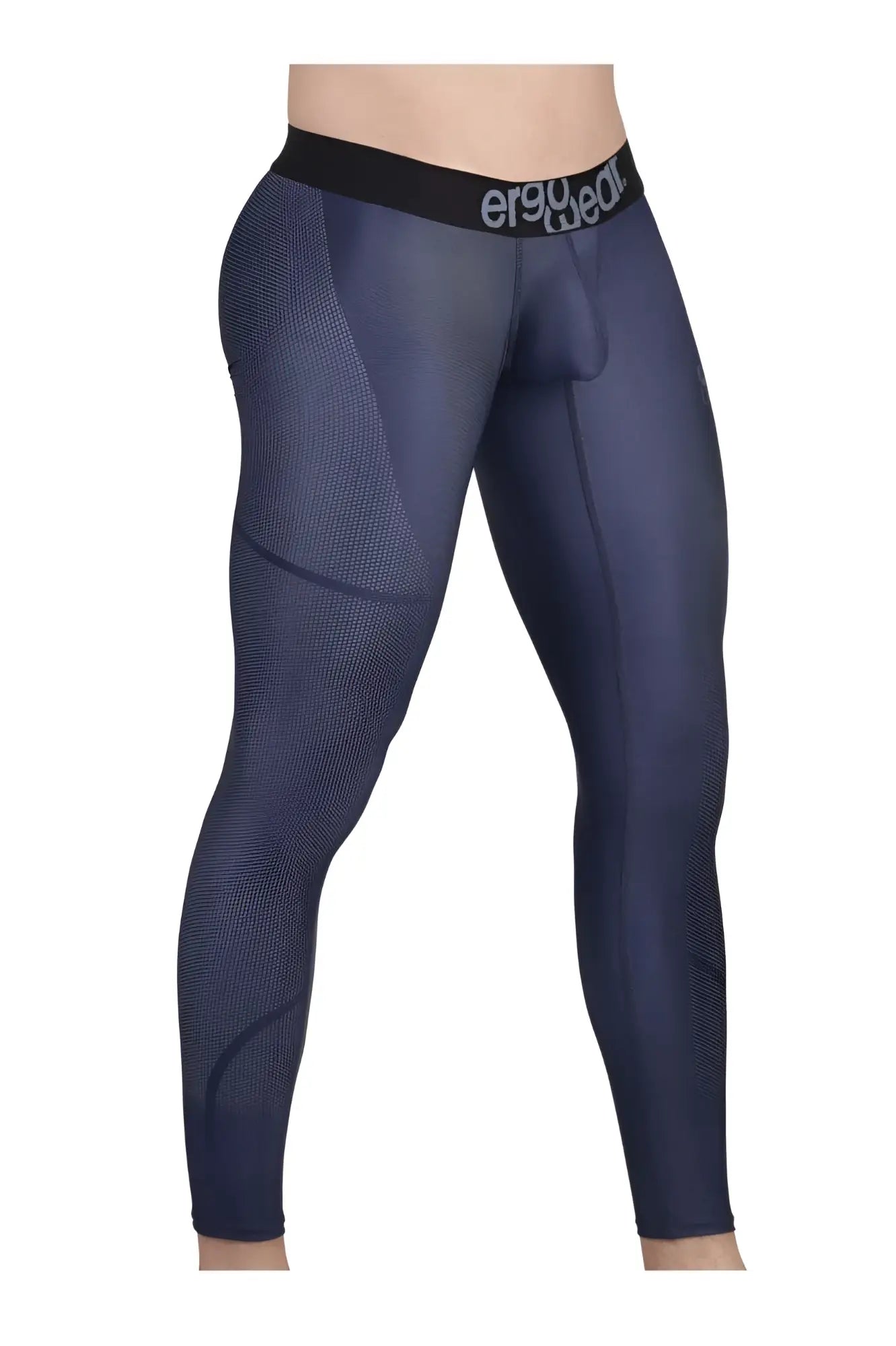 Navy blue ergo gear ew1608 max se compression leggings with black waistband for athletic performance