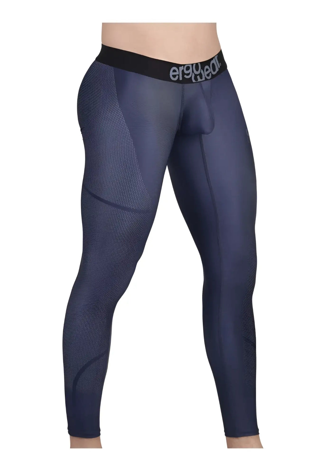 Navy blue ergo gear ew1608 max se compression leggings with black waistband for athletic use