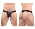 Black ergo wear ergonomic thong g-string with max flow fabric designed for comfort and breathability back view
