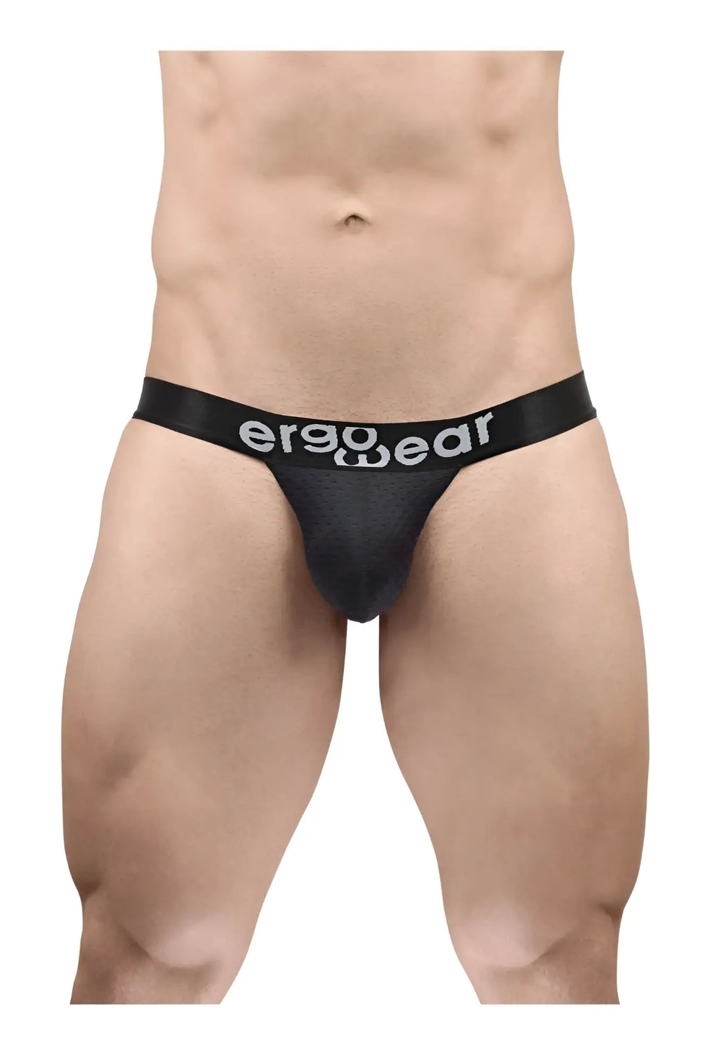 Black ergonomic briefs with white ergowear logo on waistband from ergowear ew1688 max flow bikini color black collection